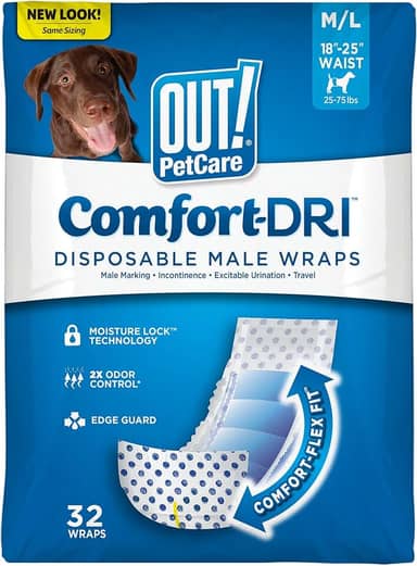 OUT! Petcare Fraldas Descartáveis para Cães Masculinas, Treinamento de Banheiro, Fraldas para Cães Machos, Treinamento de Filhote, Bandas de Barriga, Suprimentos para Animais de Estimação, para