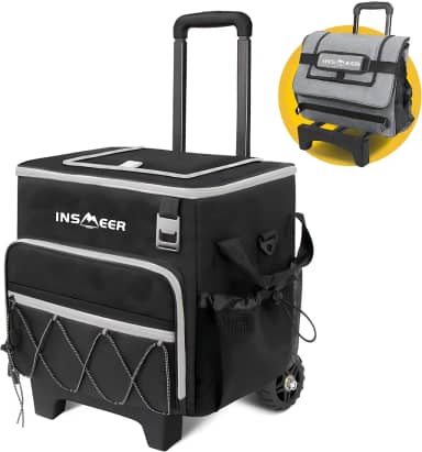 INSMEER Coolers e Bolsas Térmicas Com Rodas - 55 Latas/40 L
