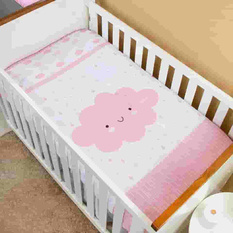 Edredom Infantil para Berço Nuvem Chuvinha Fofa 145 cm