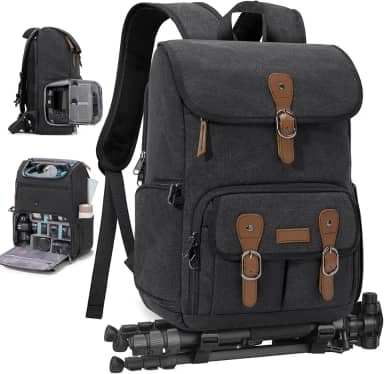 RAINSMORE Mochila para câmera DSLR/SLR Bolsa para câmera profissional de fotógrafos