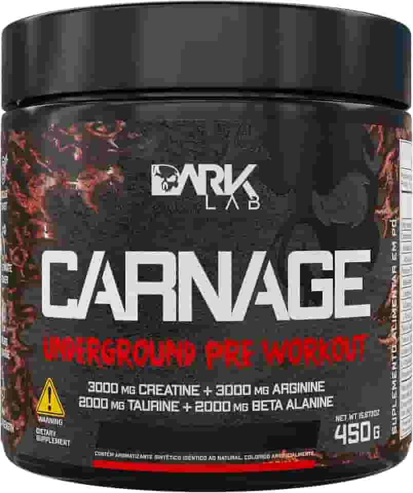 Pré-Treino Carnage Underground Dark Lab, 450g, Uva, Creatina