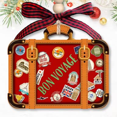 Ornamento de viagem – Ornamentos de viagem para árvore de Natal, enfeites de viagem de mala – Presentes para viajantes do mundo, presentes de boa viagem para viajantes, amantes – Ornamento de