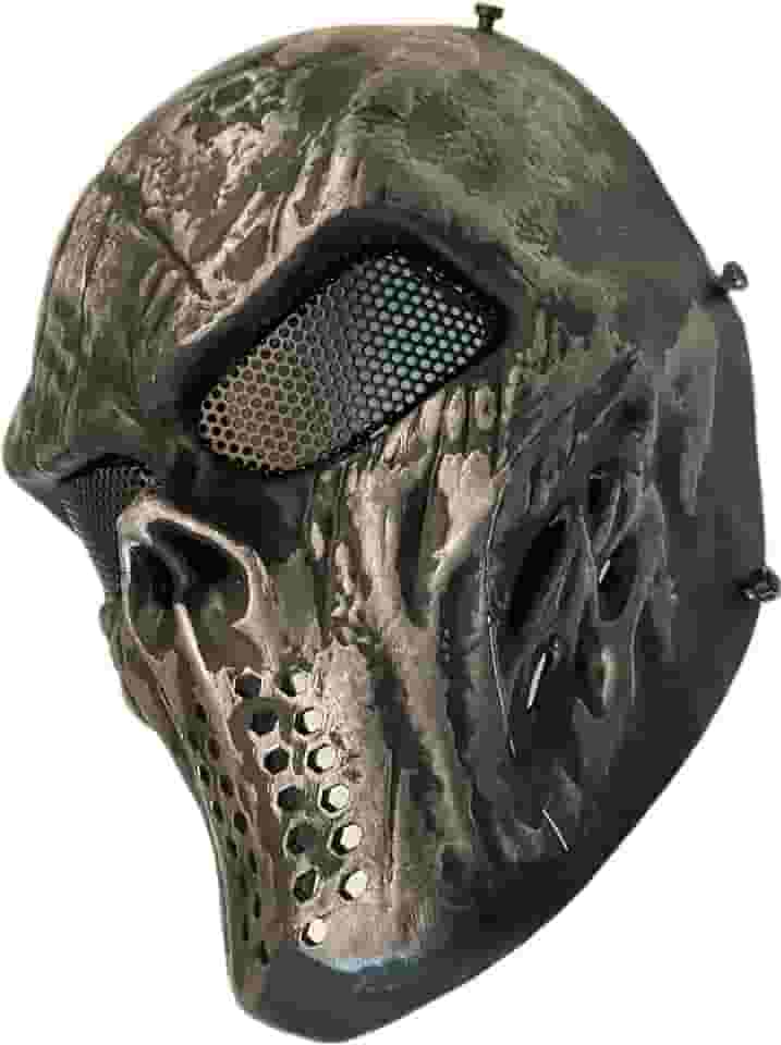 Máscara Black Silver Skull Airsoft Paintball Exclusiva Crânio Esqueleto Caveira Halloween Cosplay Tática Proteção