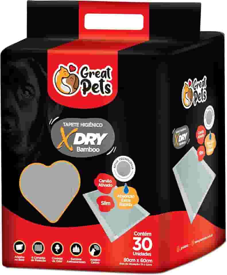 Tapete Higiênico X-dry Carvão Ativado Great Pets 30un