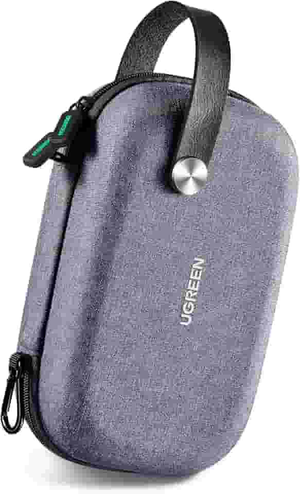 UGREEN Estojo rígido organizador de viagem para eletrônicos, bolsa organizadora de cabo de camada dupla, estojo de transporte para disco rígido externo compatível com WD Segate Toshiba,