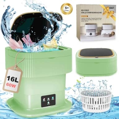 Mini máquina de lavar portátil, lavadora de roupa pequena compacta de 11L com centrifugação, 2 em 1 dobrável Lavadora Portatil limpeza profunda para roupas íntimas, roupas de bebê, meias,