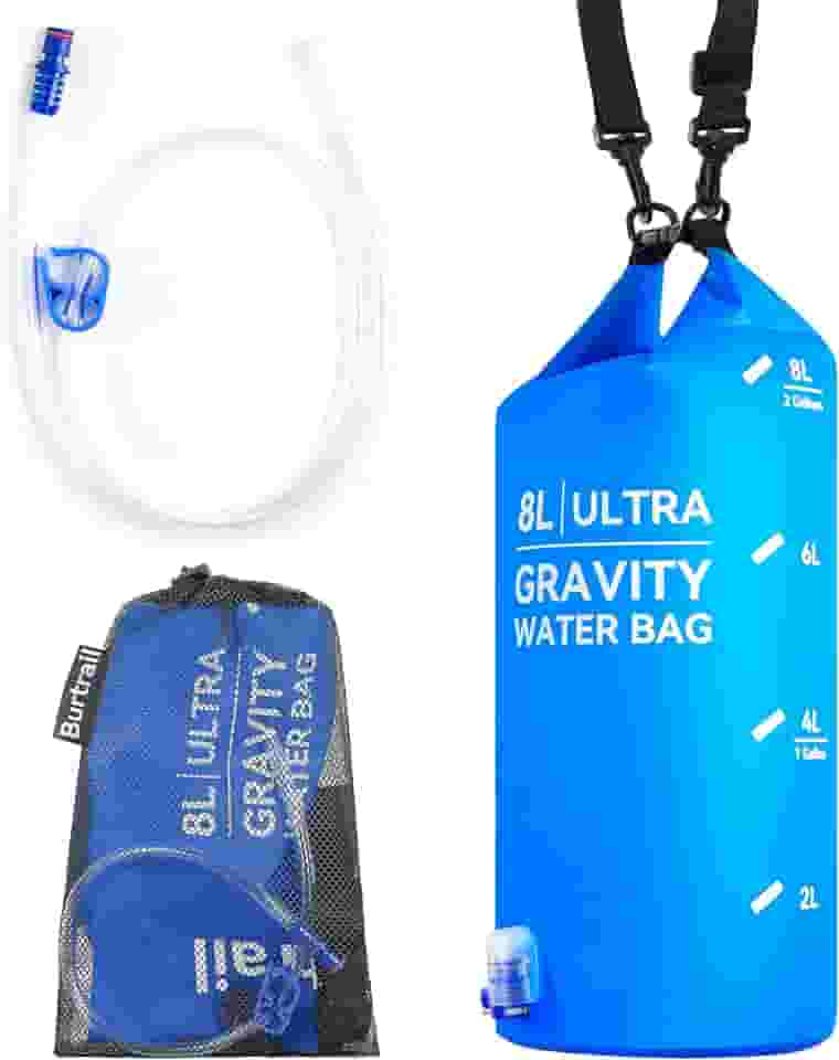 Bolsa de água ultra gravitacional, compatível com filtro de água e sistema de filtragem de água, bolsa de filtro de água por gravidade para acampamento, caminhada, mochila, design portátil