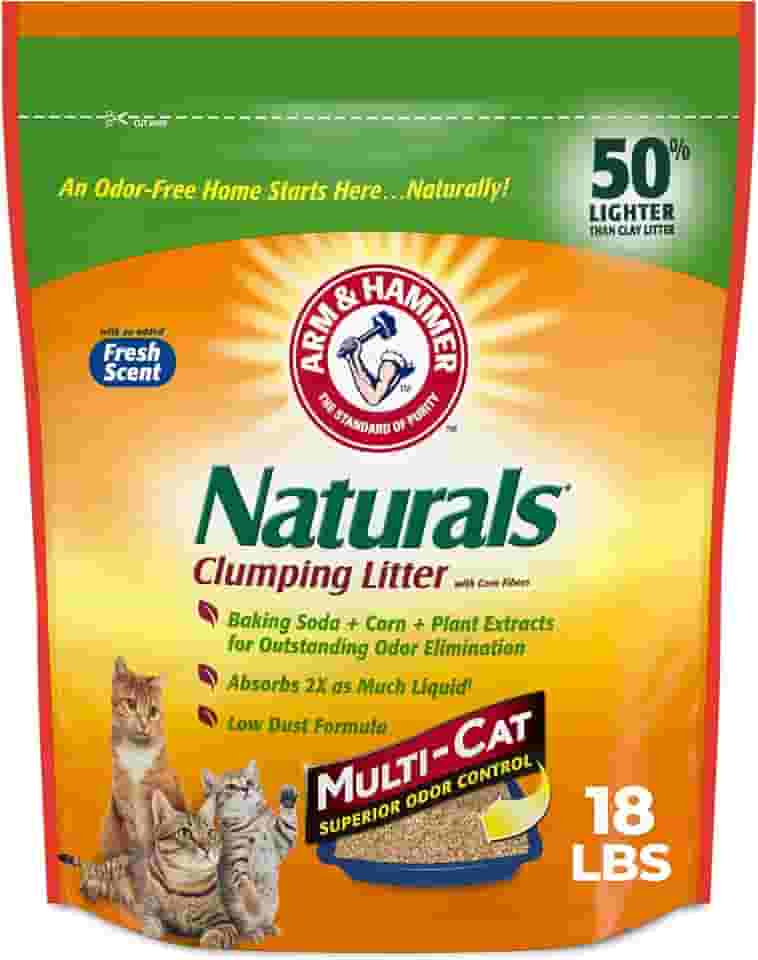 ARM & HAMMER Areia para gatos Naturals, Multi Gato, Saco de 8 kg