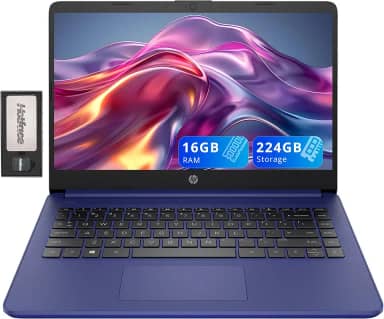 HP Laptop Stream Micro-Edge Hd Touchscreen De 14", Intel Celeron N4020, 16 Gb Ram, 224 Armazenamento (64 Emc E 160 Docking Station), 1 Ano Office 365, Webcam, Wi-Fi 5, Bluetooth, Windows 11, Azul