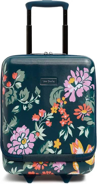 Mala de viagem rígida com rodinhas embaixo do assento, verde floral de corte fresco, Verde floral de corte fresco
