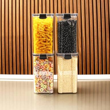 Kit 4 Potes Herméticos 1,5L - Potes Hermeticos BPA Free, Pote Hermetico Porta Tempero, Porta Mantimentos, Potes para Mantimentos, Kit Potes Hermeticos para Cozinha e Organização