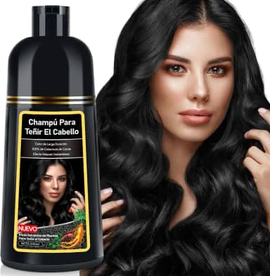KAISASA Shampoo de tintura de 3 em 1 Preto 500ml - shampoo instantâneo para de ingredientes herbais para mulheres e para homens e mulheres capa de xampu de cinza branco em minutos
