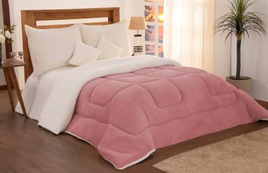 Edredon Coberdrom King Size Sherpa com Soft Rose