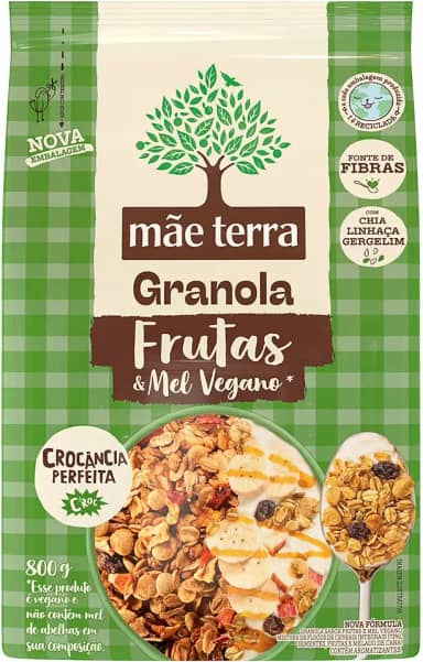 Mãe Terra Granola Frutas E Mel Sem Açúcar 800G