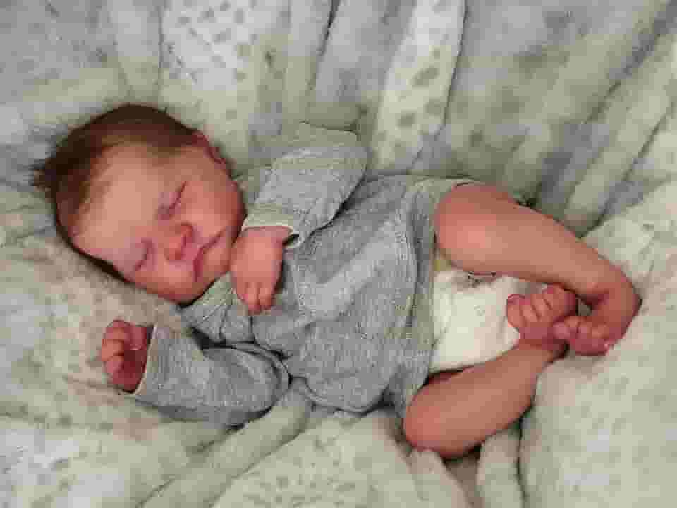 SHENGX 19 Polegadas 49 Cm Bebe Reborn Realista Recem Nascido,Boneca Bebe Reborn Silicone Realista - Menino Laváveis De Corpo Inteiro Com Aparência Realista Boneca Recém-Nascida Menino Renascidas,Silicone