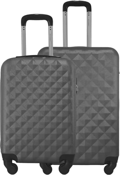 Kit 2 Malas Gladiador Rígidas Diamond D1PM, ABS, Rodas 360°, 10kg e 23kg, Cadeado Segredo Numérico (Cinza Grafite)