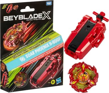 Pião e lançador Beyblade X Soar Phoenix 9-60GF - Kit premium com pião de giro à direita