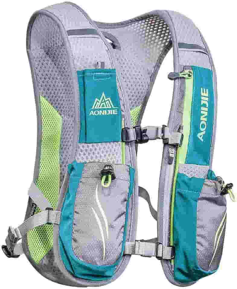 Mochila de hidratação para corrida para mulheres e homens Mochila leve para corrida em trilha 5,5L Verde menta