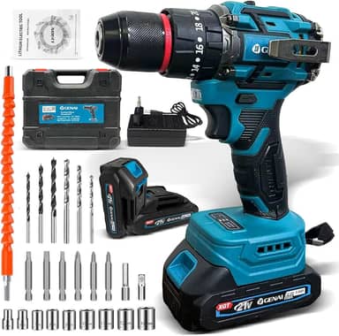 Furadeira de Parafusaadeira Brushless Parafusaadeira e Furadeira Portatil Sem Fio Impacto Baterias 21V 2 Bateria 110V/220V