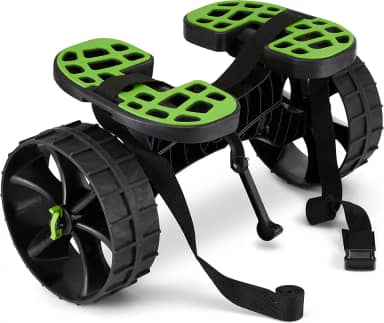 Ulticor Carrinho de caiaque, rodas sem perfuração monta e desmonta em segundos – fácil de armazenar – sem necessidade de ferramentas – Carrinho de caiaque e canoa durável para todos os terrenos com alças ajustáveis (verde – preto)