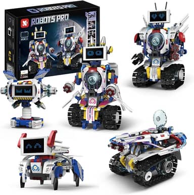 Robôs Blocos de Montar Construção Brinquedos STEM Educacional Infantil 5 em1 Com Controle Remoto e Tela de Robô de Codificação de APP 603 Peças