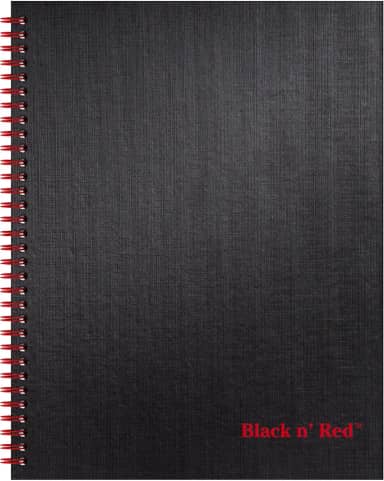 Black n' Red Caderno, diário de negócios, 28 x 21 cm, 70 folhas, pautado, papel óptico, aplicativo de scribzee, capa dura, encadernado com fio, preto (K67030)