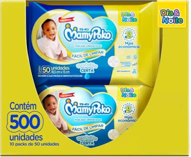 MamyPoko Lenços Umedecidos Dia&Noite 500 Unidades