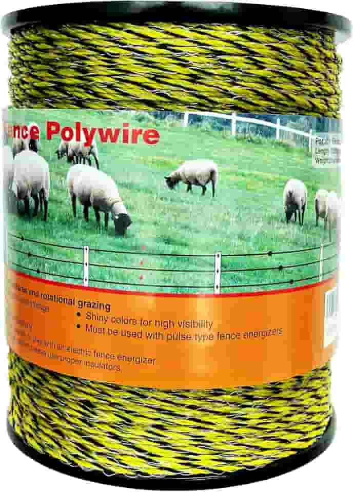 GGTYHAO Cerca Elétrica Polywire Atualizada 1722 Pés, 525 Metros, 6 Fios de Aço Inoxidável para Condutividade Confiável e Resistência À Ferrugem, Corda de Cerca Elétrica Portátil