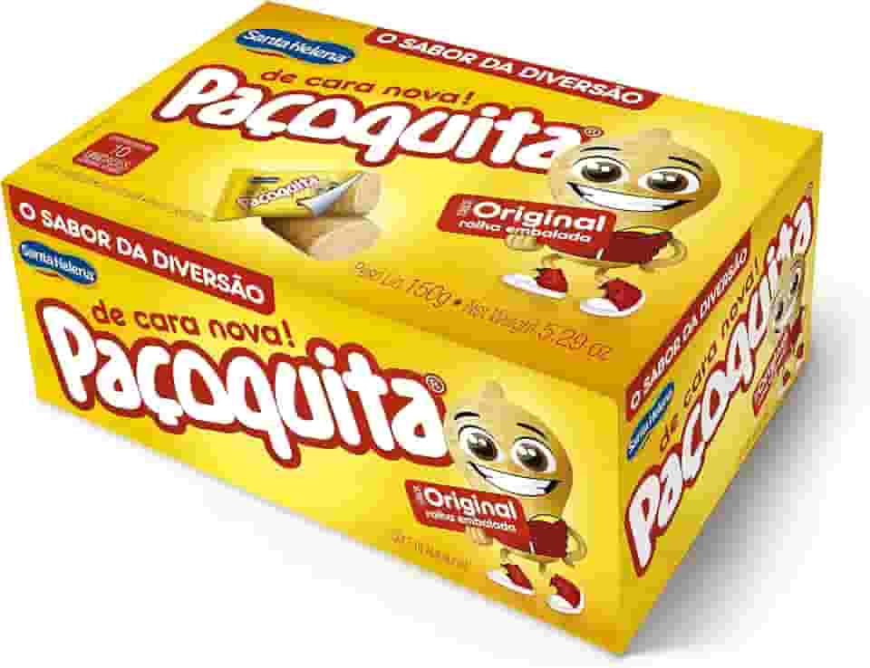 PAÇOQUITA QUADRADA EMBALADA DISPLAY DE 1KG COM 50 UNIDADES DE 20G