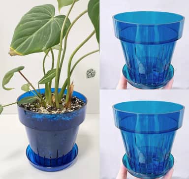 RISEON Pacote com 3 potes de orquídea de plástico acrílico transparente com furos e pires, vaso de acrílico grosso, orquídea Dendrobium Oncidium Cattleya para repotting para ambientes internos e