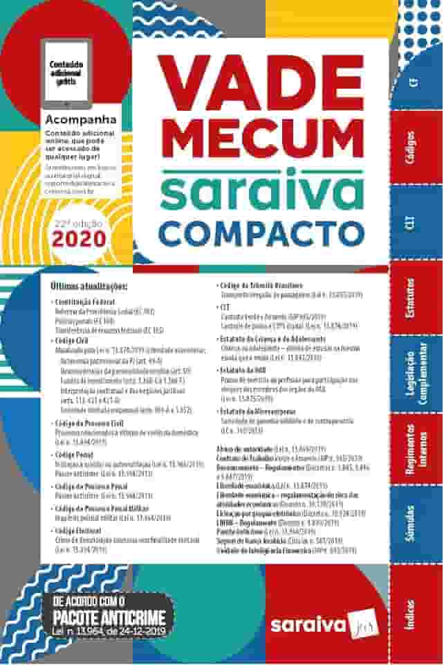 Vade Mecum Compacto Saraiva 2020 - 22ª Edição: Atualizado Com o Pacote Anticrime