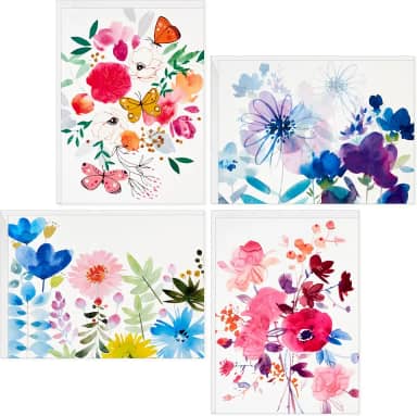 Hallmark Cartões em branco sortidos, flores pintadas (48 cartões com envelopes)