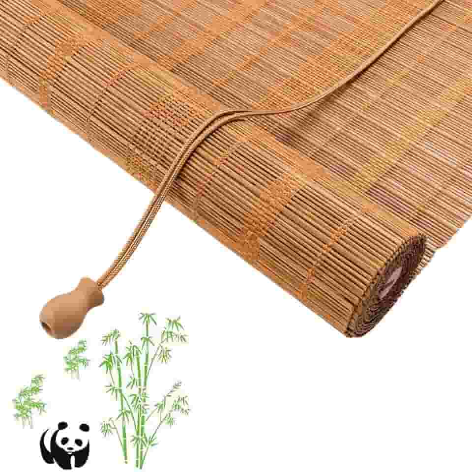 Persianas de rolo de bambu natural, persianas de bambu para ambientes externos e internos, 40 cm/60 cm/80 cm/90 cm/100 cm/150 cm/160 cm de largura, cortina decorativa de janela de madeira natural,