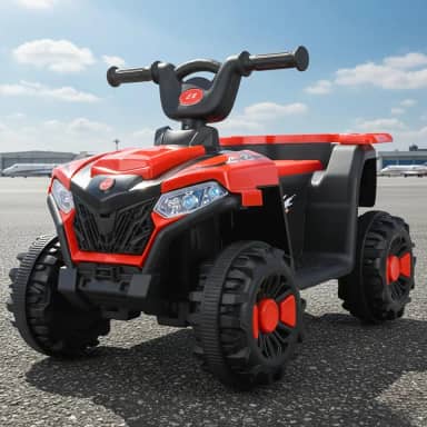 Mini Quadriciclo Elétrico Infantil Bateria 6v com Luz e Som Música (Vermelho)