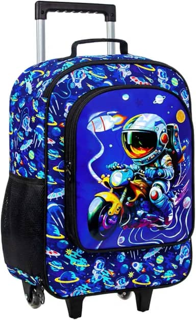 Mala infantil para meninas e meninos, mala com rodinhas resistente à água, bagagem de viagem para crianças pré-escolares primárias, Bagagem de astronauta para meninos, One Size, Bagagem para