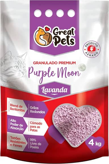 Great Pets Areia Higiênica Premium Purple Moon 4kg Lavanda