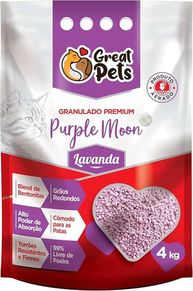 Great Pets Areia Higiênica Premium Purple Moon 4kg Lavanda
