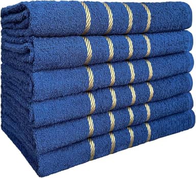 Kit 04 Toalha de Banho 100% Algodão Selecionado com Alta Absorção 70x130cm (Azul Escuro)