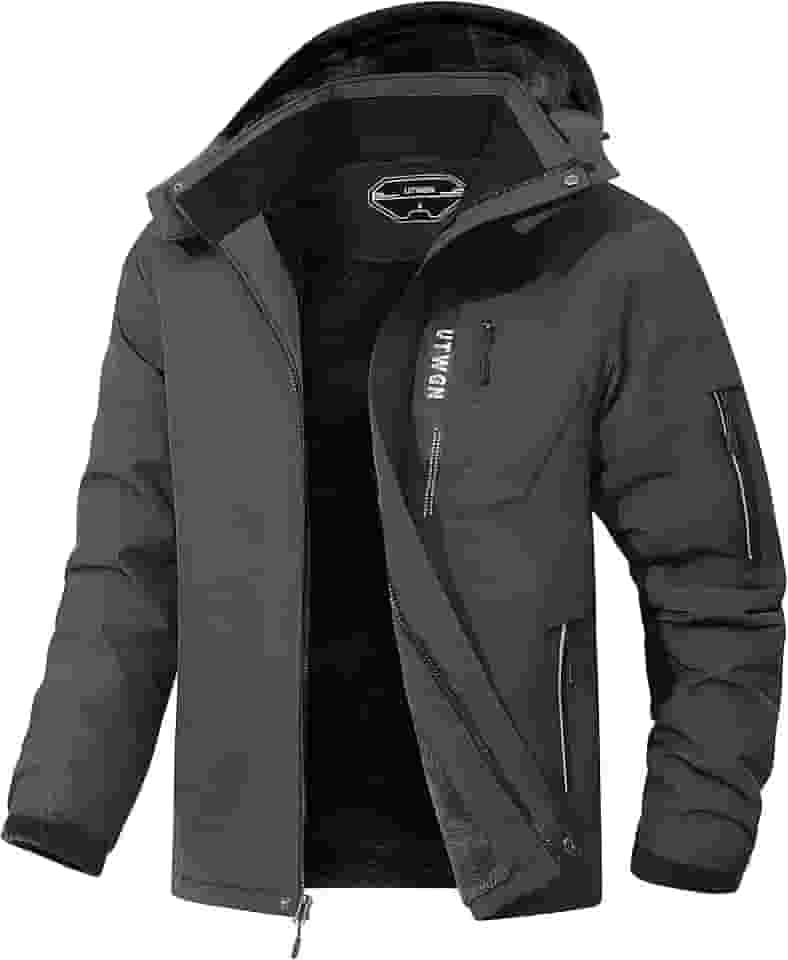 Jaqueta de esqui masculina para inverno, quente, para neve, impermeável, corta-vento, com capuz, para trabalho, snowboard