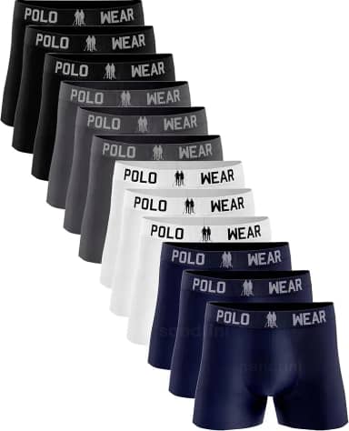 Kit 12 Cuecas Boxer Polo Wear