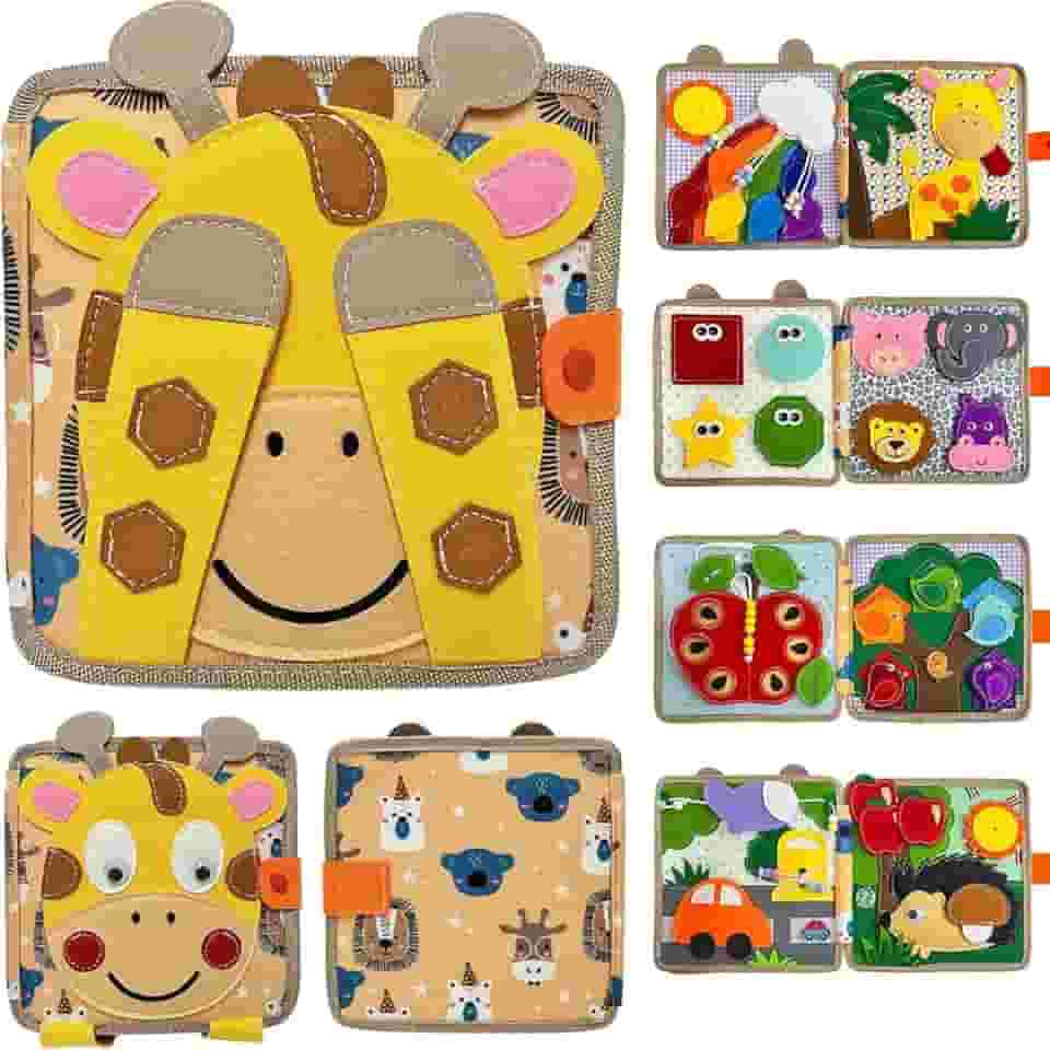 Livro Sensorial Montessori para Crianças Pequenas, Brinquedos Sensoriais Educativos para Crianças de 1 a 3 Anos