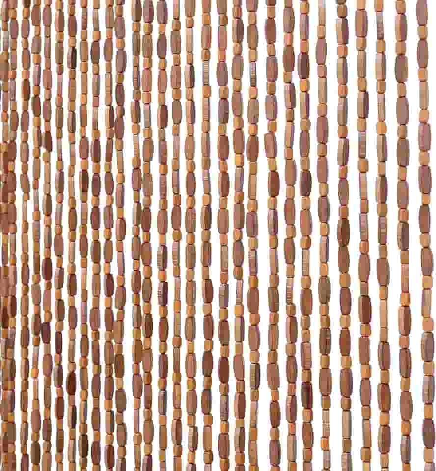 FlavorThings Cortina de Contas de Madeira Marrom e Bambu de 52 Fios para Divisória de Porta de 36 Polegadas X 79 Polegadas, Miçangas de Bambu e Madeira para Porta - Cortina Boêmia Boho (Café)