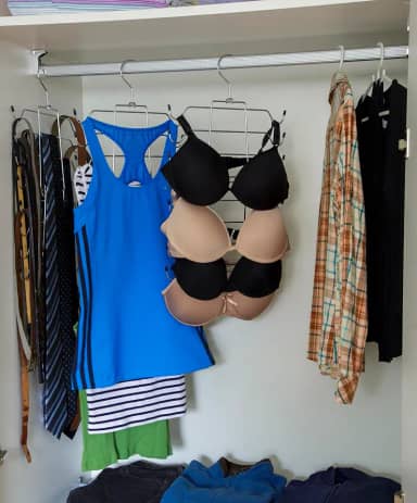 Cabide Multiuso 8 Peças P/Sutiã Regata Aço Inox Organizador Armário