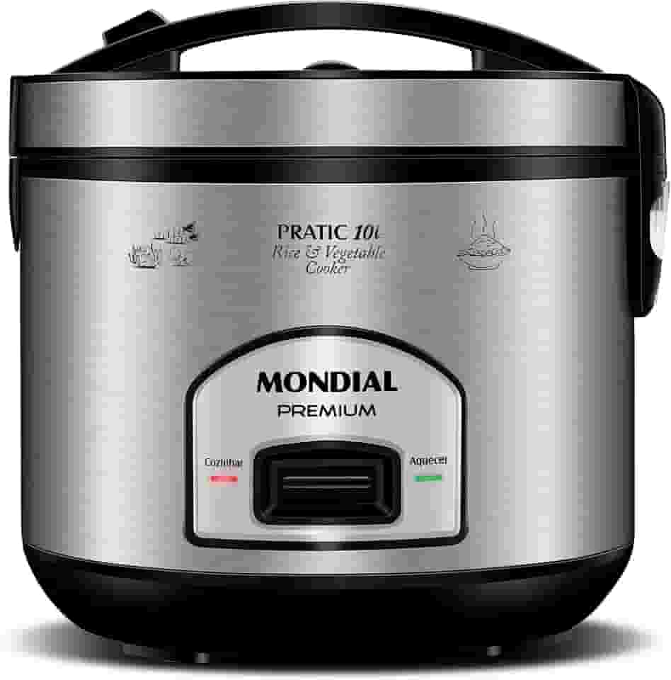 Panela Elétrica de Arroz, Mondial, Preto/Inox, 700W, 110V - PE-42-10X