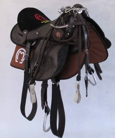 Sela Mangalarga M. Marrom Com Aba Em Camurça Completa + Freio Inox + Acessórios