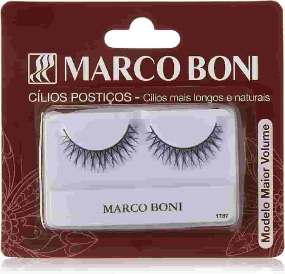 Cílios Postiços, Volume Médio, Fios Sintéticos, 1787B, Marco Boni, Preto