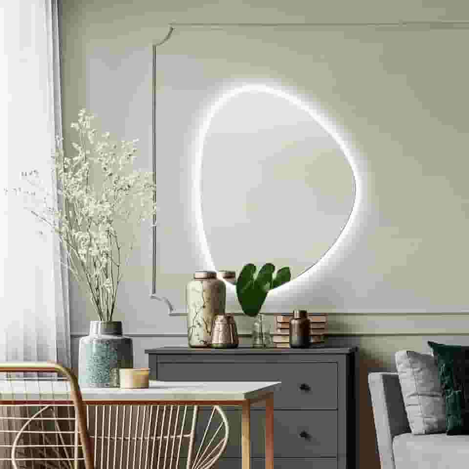 Espelho Orgânico 70x58 com Led fonte Bivolt