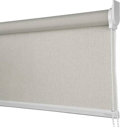 Cortina Persiana Rolo Blackout Linho Natural SOB MEDIDA comando lado DIREITO (SEM BANDÔ) (Linho Natural - Acabemento Branco, 1,50 (lar) x 1,30 (alt))