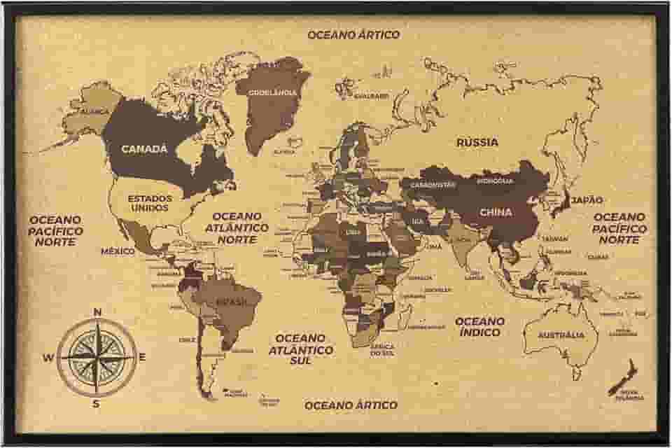 QUADRO MAPA MUNDI CORTIÇA