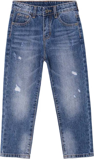 Calça jeans masculina KIDSCOOL SPACE, faixa elástica interna rasgada linha reta